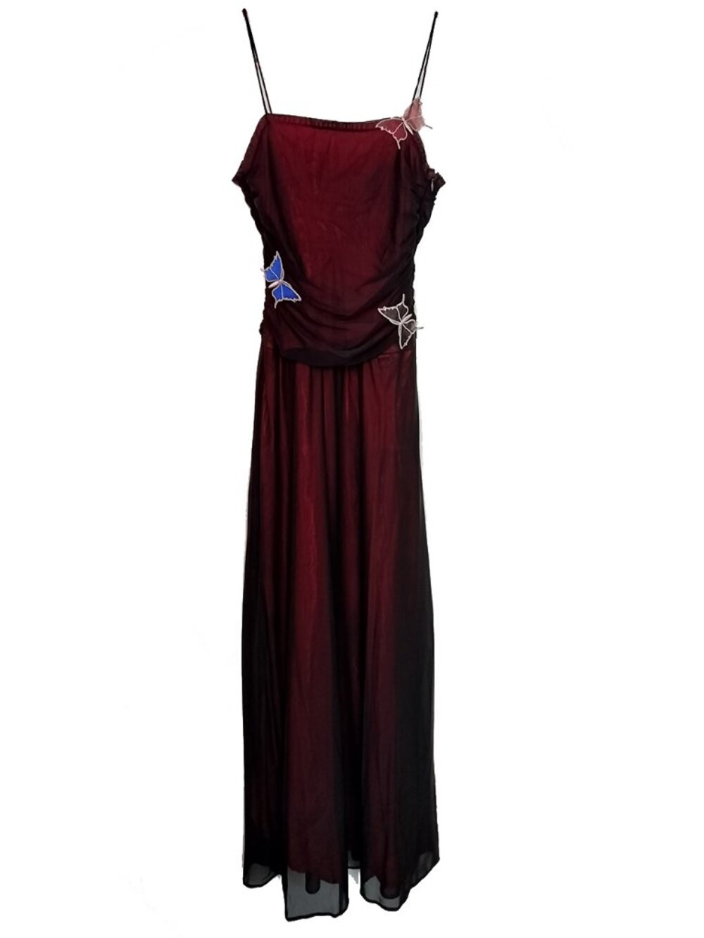 Vintage Le Chateau Butterfly Mesh Red/Black Dress Size L